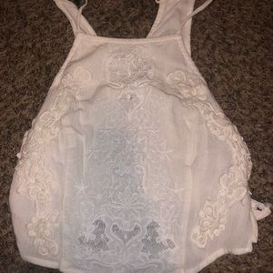 Lace Halter Neck Crop Top